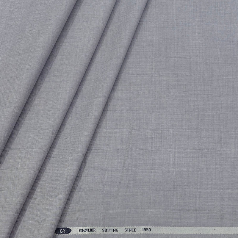 Trouser Fabric Gr Gwalior Poly Viscose Check Colour Silver Grey