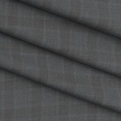 Trouser Fabric Gr Gwalior Poly Viscose Broad Check Colour Lava Grey N Walnut Brown