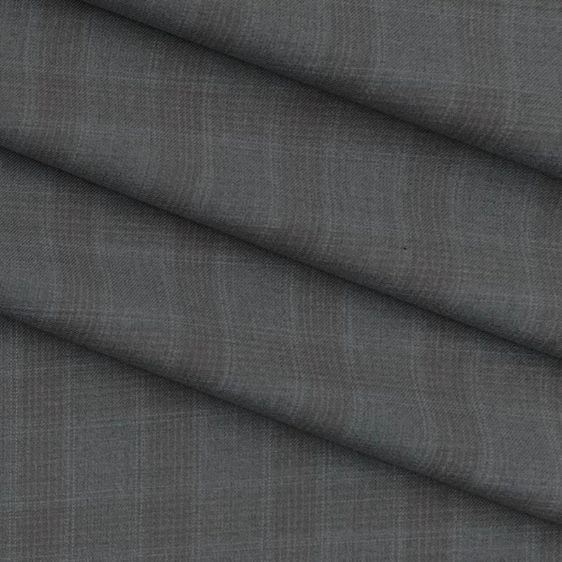 Trouser Fabric Gr Gwalior Poly Viscose Broad Check Colour Lava Grey N Walnut Brown