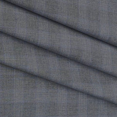 Trouser Fabric Gr Gwalior Poly Viscose Broad Check Colour Light Grey