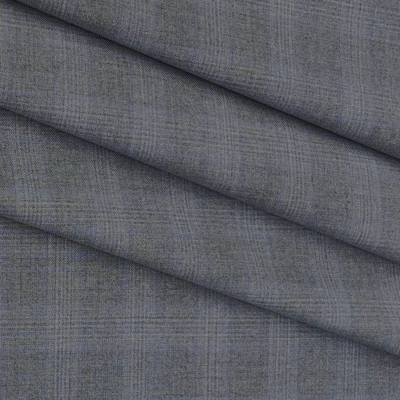 Trouser Fabric Gr Gwalior Poly Viscose Broad Check Colour Light Grey