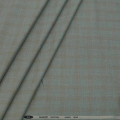 Trouser Fabric Gr Gwalior Poly Viscose Broad Check Colour Brown N Light Green