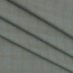 Trouser Fabric Gr Gwalior Poly Viscose Broad Check Colour Brown N Light Green