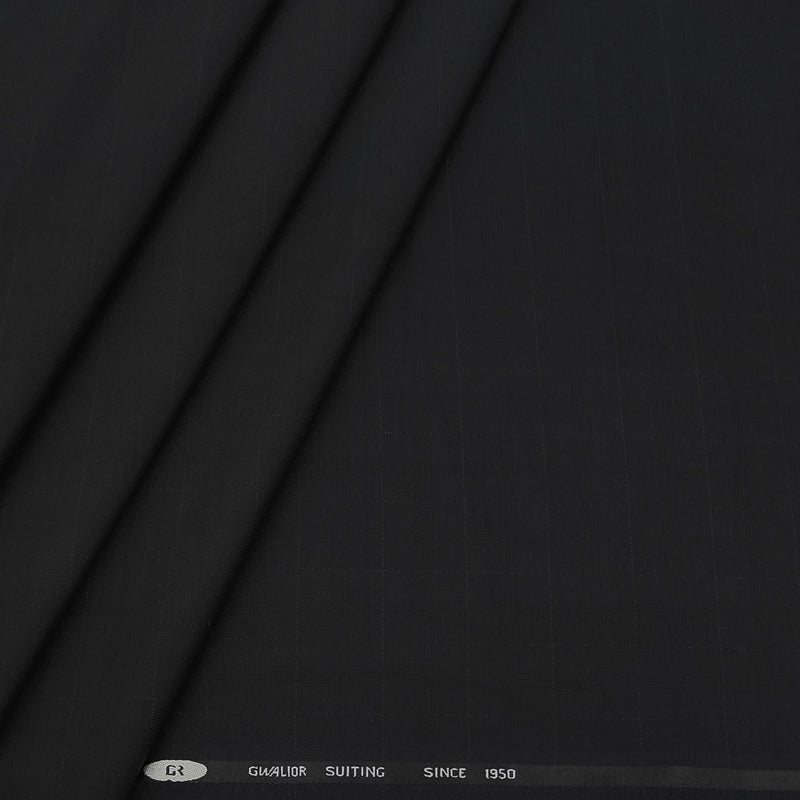 Trouser Fabric Gr Gwalior Poly Viscose Broad Check Colour Black