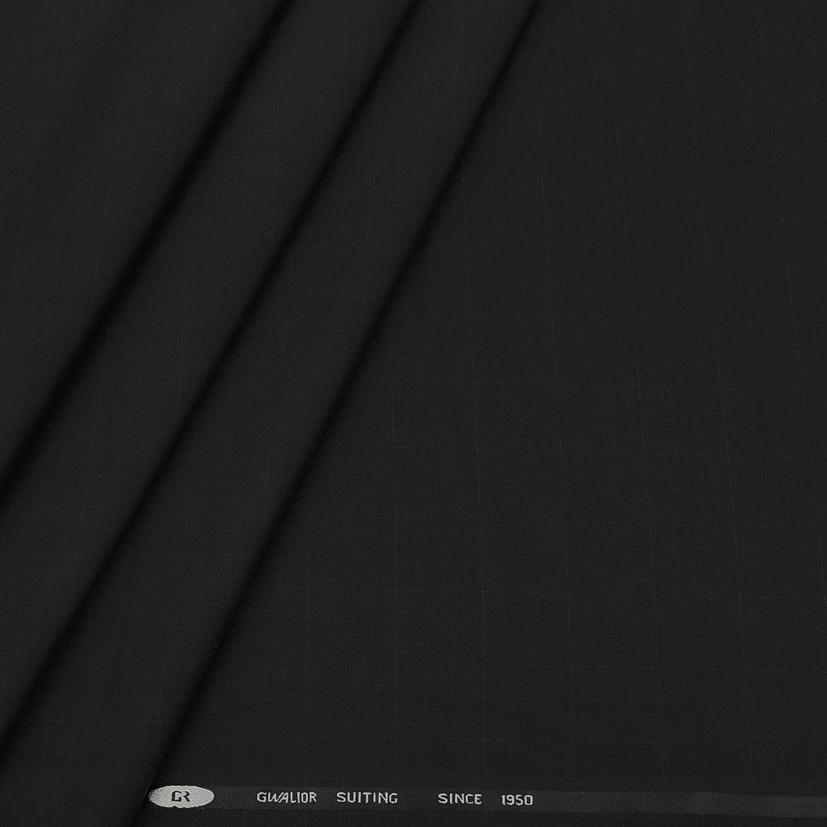 Trouser Fabric Gr Gwalior Poly Viscose Broad Check Colour Black