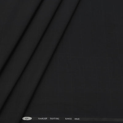 Trouser Fabric Gr Gwalior Poly Viscose Broad Check Colour Black