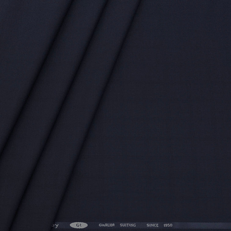 Trouser Fabric Gr Gwalior Poly Viscose Broad Check Colour Dark Blue
