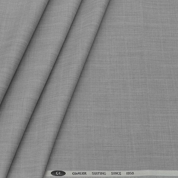 Trouser Fabric Gr Gwalior Poly Viscose Broad Check Colour Ash Grey