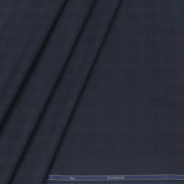 Trouser Fabric Donear Poly Viscose Broad Check Colour Dark Blue