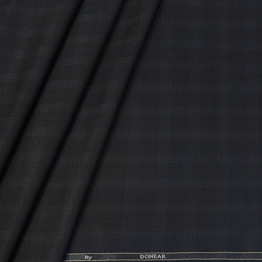 Trouser Fabric Donear Poly Viscose Broad Check Colour Onyx Grey