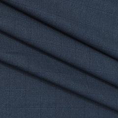 Trouser Fabric Donear Poly Viscose Broad Check Colour Ocean Blue