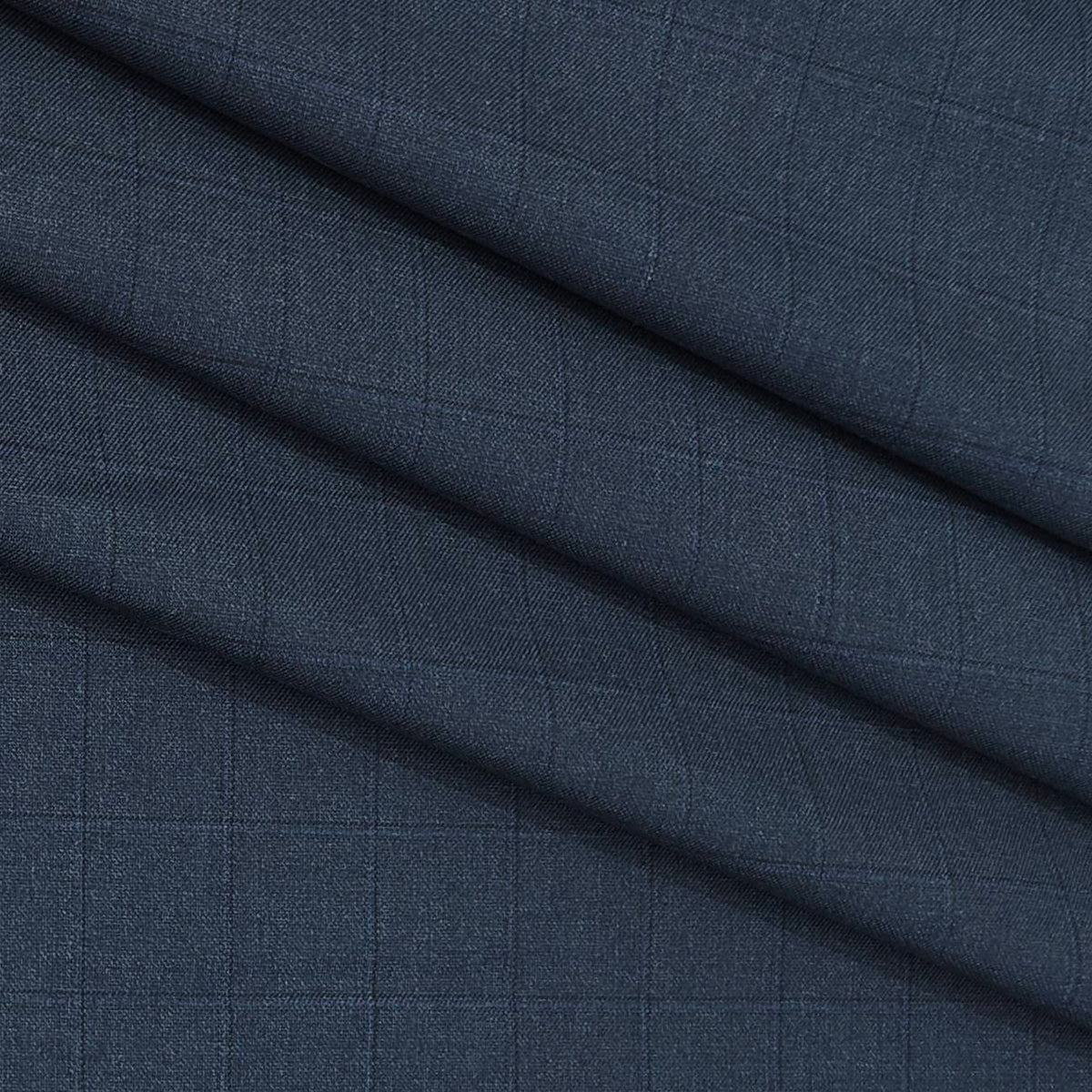 Trouser Fabric Donear Poly Viscose Broad Check Colour Ocean Blue