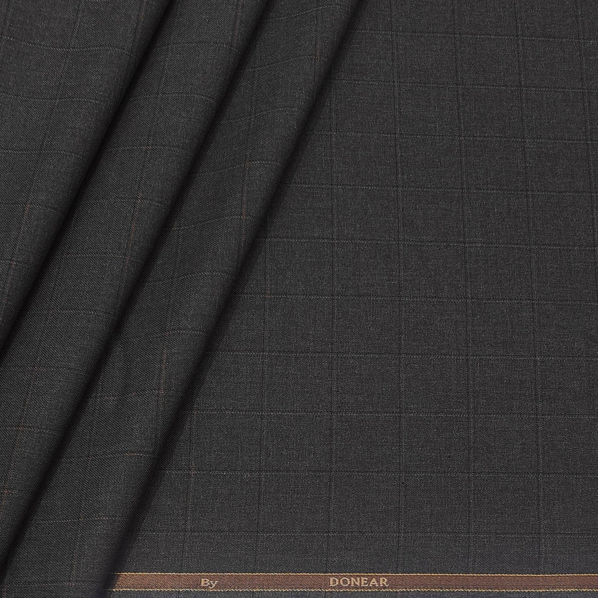 Trouser Fabric Donear Poly Viscose Broad Check Colour Carob Brown