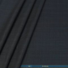 Trouser Fabric Donear Poly Viscose Broad Check Colour Greenish Grey