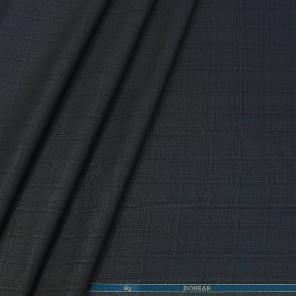 Trouser Fabric Donear Poly Viscose Broad Check Colour Greenish Grey