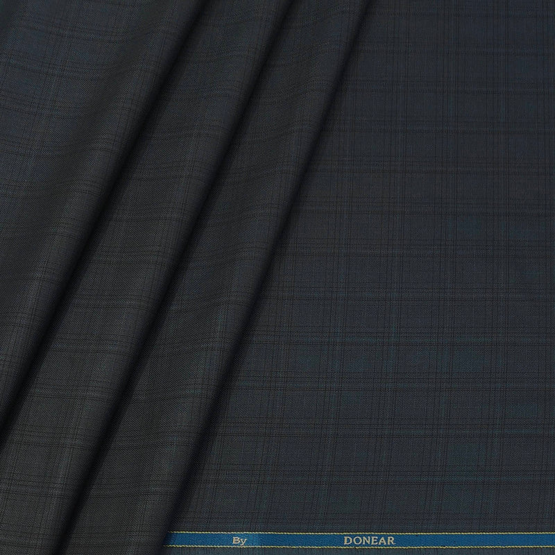 Trouser Fabric Donear Poly Viscose Broad Check Colour Greenish Grey