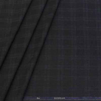 Trouser Fabric Donear Poly Viscose Broad Check Colour Shadow Grey