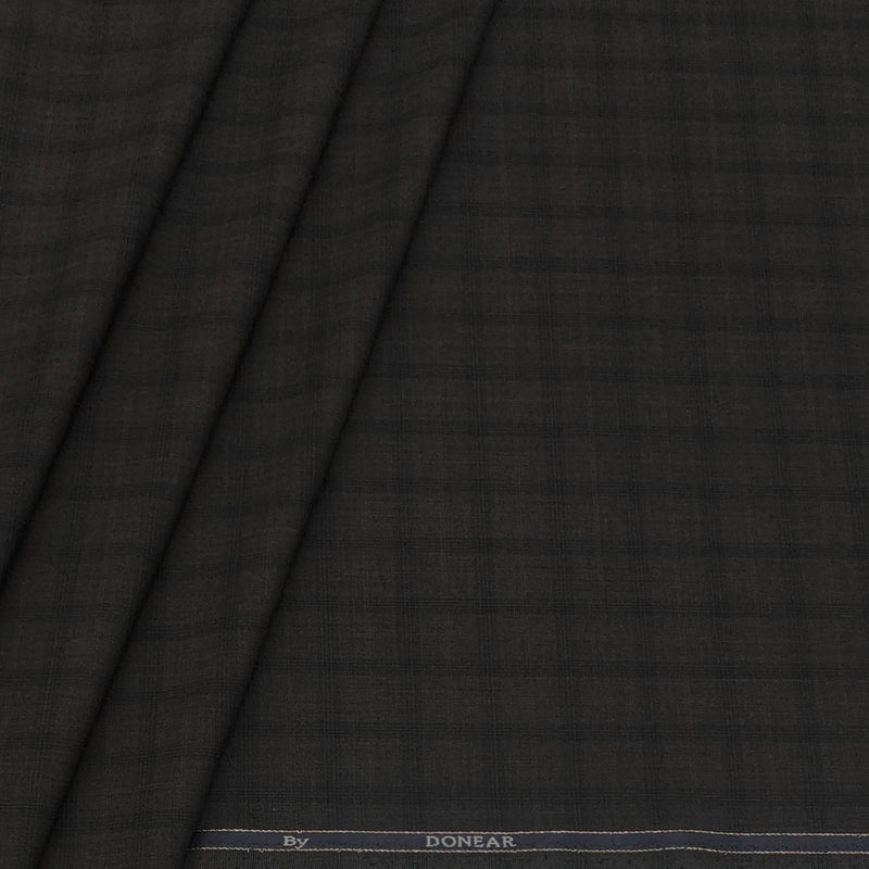 Trouser Fabric Donear Poly Viscose Broad Check Colour Mocha Brown