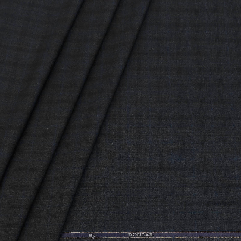 Trouser Fabric Donear Poly Viscose Broad Check Colour Slate Grey