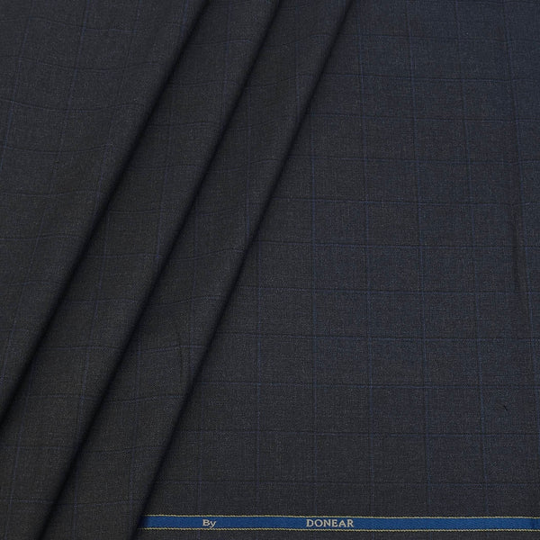 Trouser Fabric Donear Poly Viscose Broad Check Colour Bluish Grey