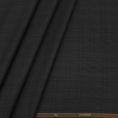 Trouser Fabric Donear Poly Viscose Broad Check Colour Dark Charcoal Green