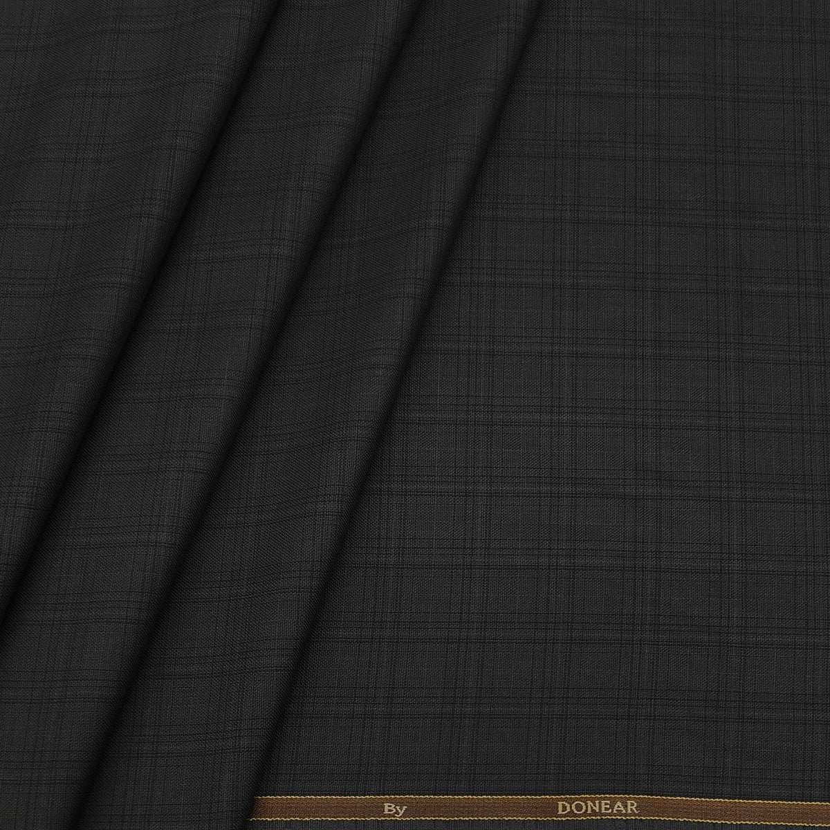 Trouser Fabric Donear Poly Viscose Broad Check Colour Dark Charcoal Green