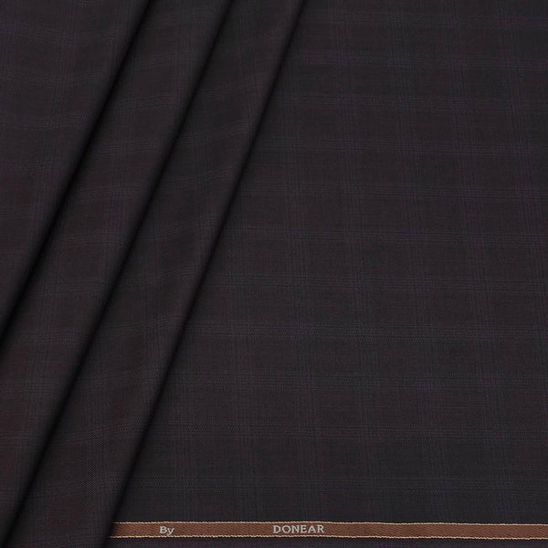Trouser Fabric Donear Poly Viscose Broad Check Colour Mahogany Wine