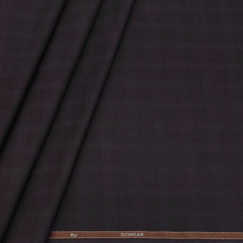 Trouser Fabric Donear Poly Viscose Broad Check Colour Mahogany Wine