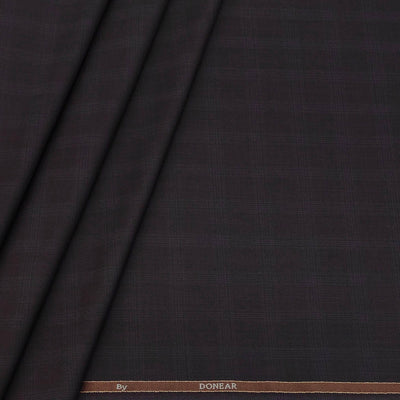 Trouser Fabric Donear Poly Viscose Broad Check Colour Mahogany Wine
