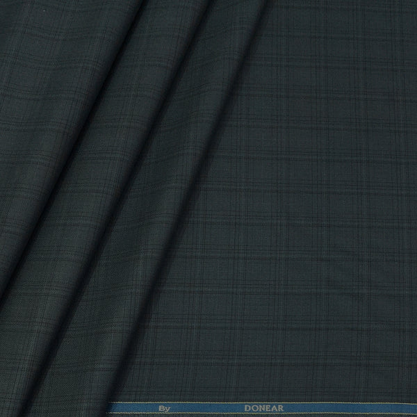 Trouser Fabric Donear Poly Viscose Broad Check Colour Greenish Grey