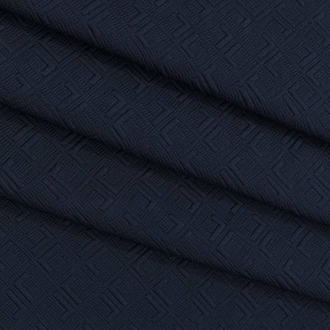 Blazer Fabric ManTire Italian Jacquard Colour Dark Blue