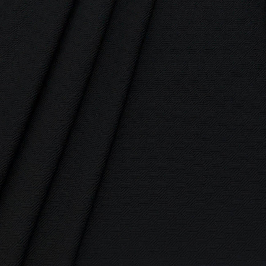 Blazer Fabric ManTire Italian Jacquard Colour Crow Black