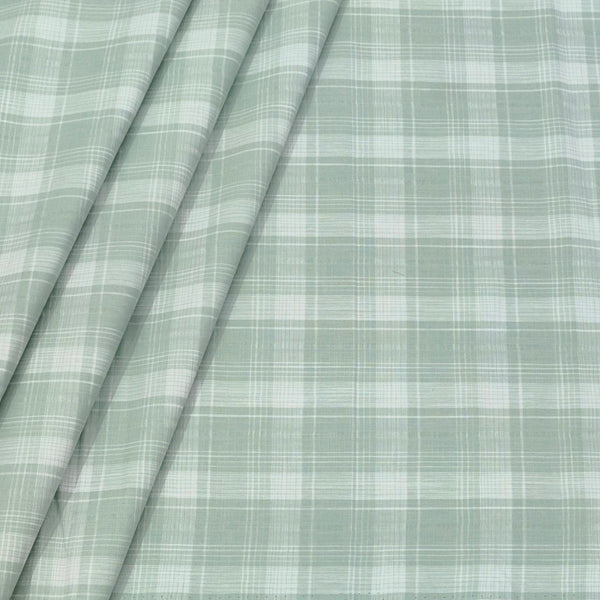 Shirt Fabric ManTire 100% Cotton Broad Check Colour Mint Green