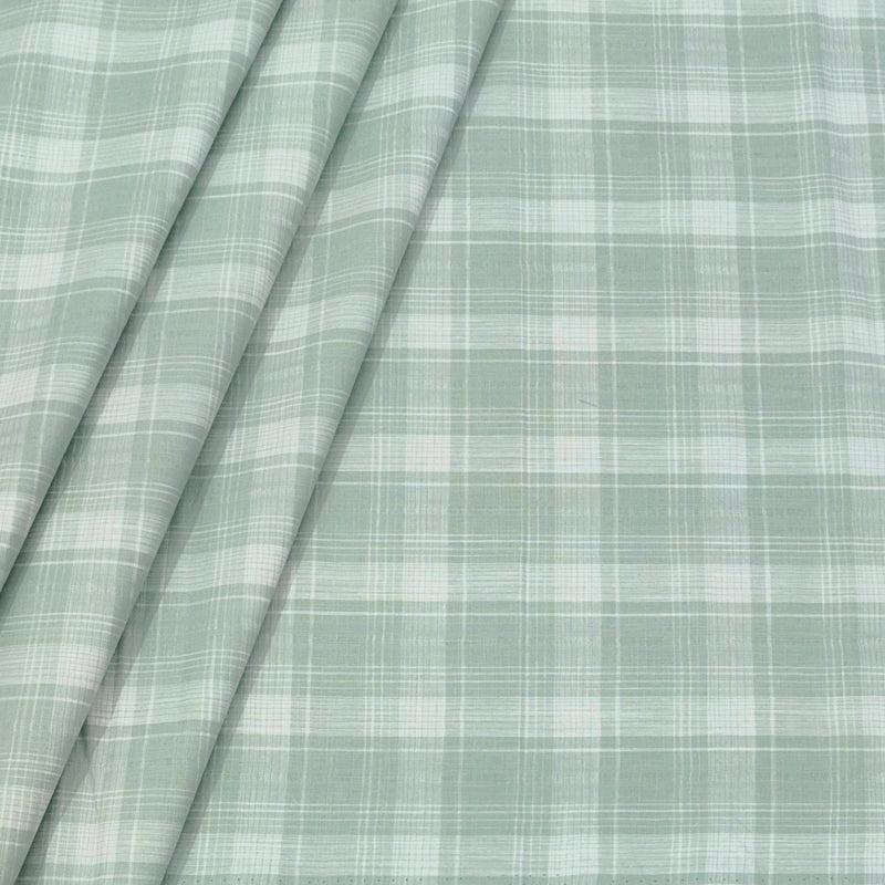 Shirt Fabric ManTire 100% Cotton Broad Check Colour Mint Green