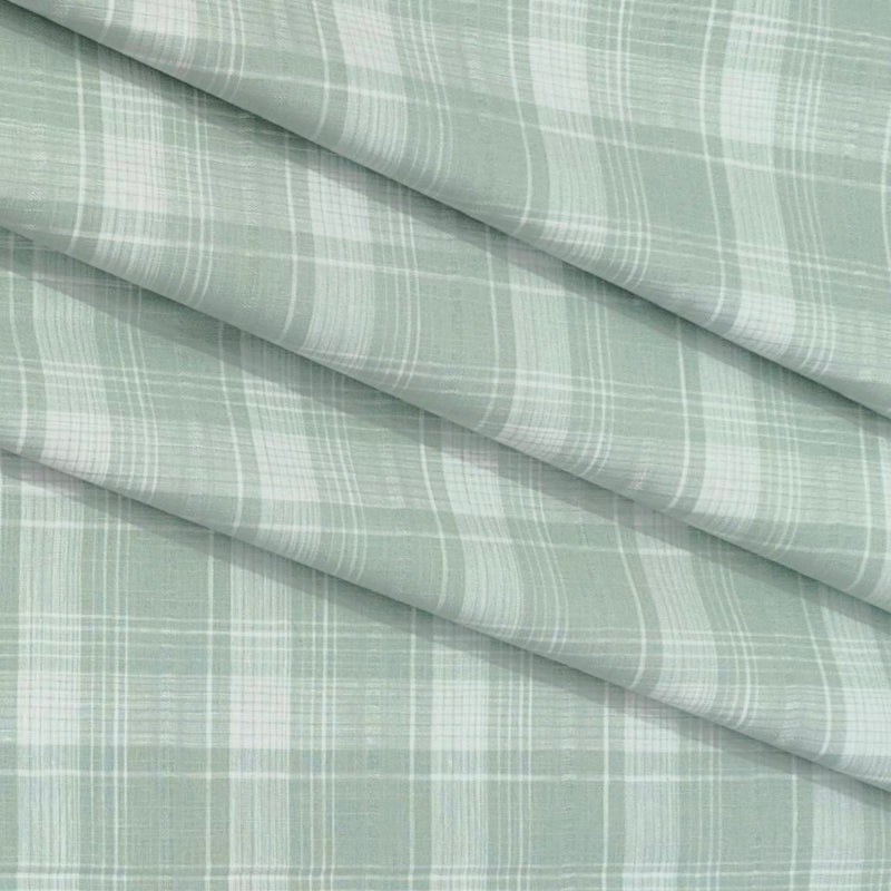Shirt Fabric ManTire 100% Cotton Broad Check Colour Mint Green