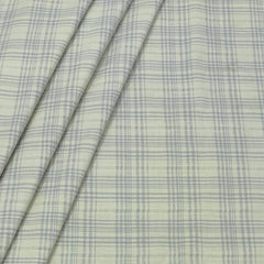 Shirt Fabric ManTire 100% Cotton Broad Check Colour Light Green N Blue