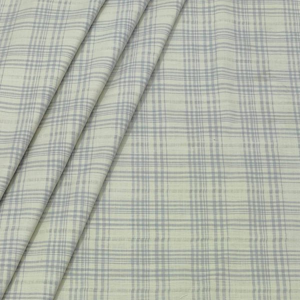 Shirt Fabric ManTire 100% Cotton Broad Check Colour Light Green N Blue