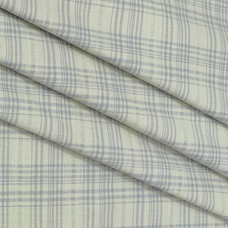 Shirt Fabric ManTire 100% Cotton Broad Check Colour Light Green N Blue