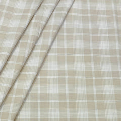 Shirt Fabric ManTire 100% Cotton Broad Check Colour Brown