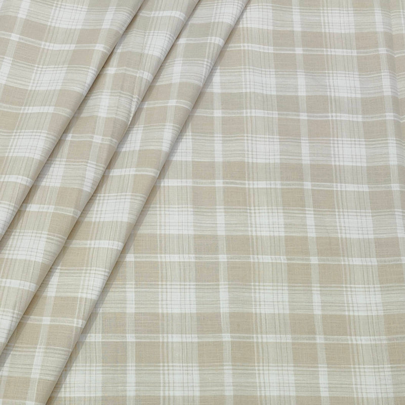 Shirt Fabric ManTire 100% Cotton Broad Check Colour Brown