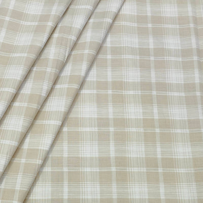 Shirt Fabric ManTire 100% Cotton Broad Check Colour Brown