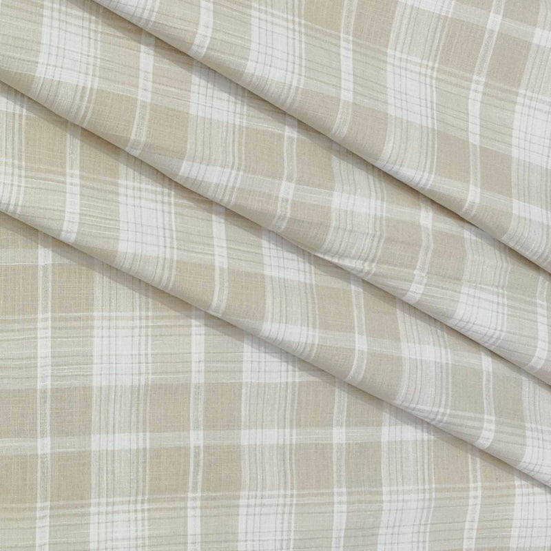Shirt Fabric ManTire 100% Cotton Broad Check Colour Brown