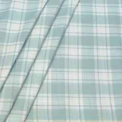 Shirt Fabric ManTire 100% Cotton Broad Check Colour Pistachio Green