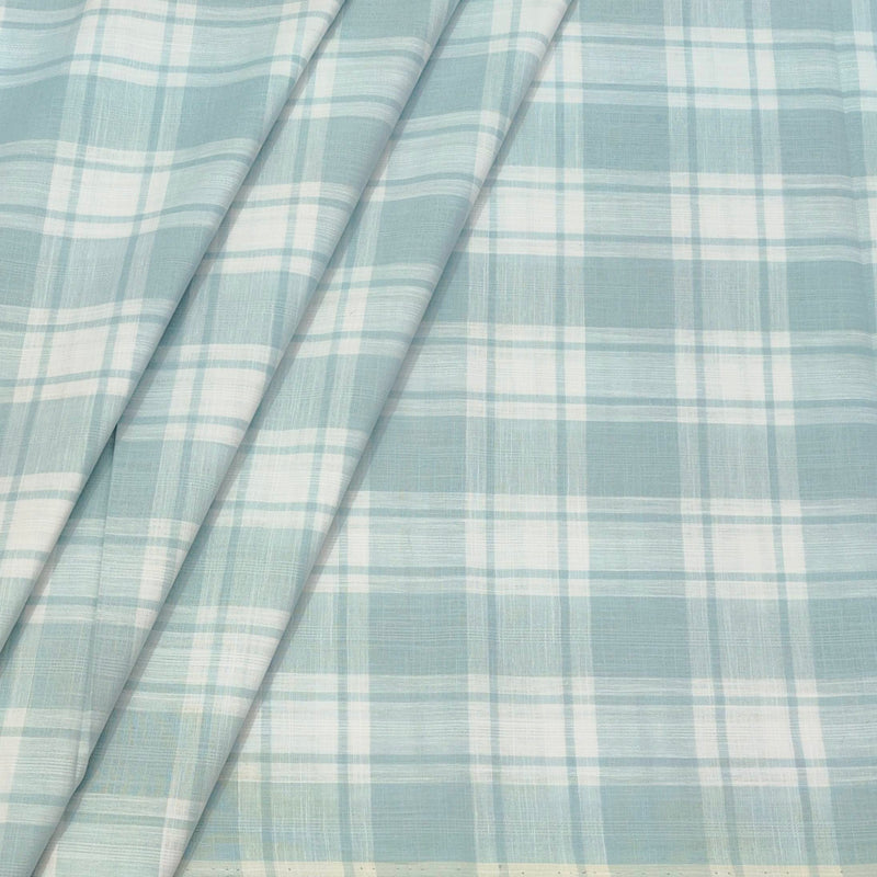 Shirt Fabric ManTire 100% Cotton Broad Check Colour Pistachio Green