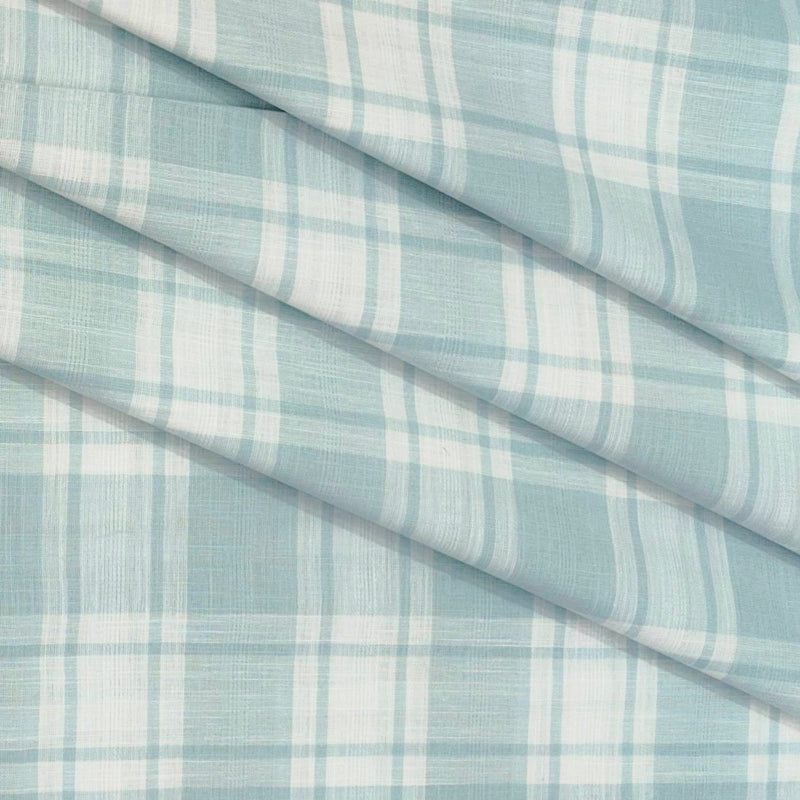 Shirt Fabric ManTire 100% Cotton Broad Check Colour Pistachio Green