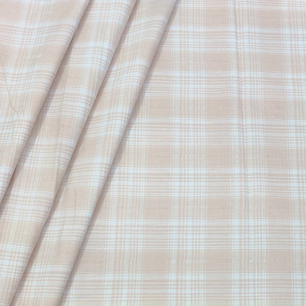 Shirt Fabric ManTire 100% Cotton Broad Check Colour Blossom Pink