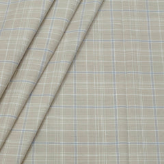 Shirt Fabric ManTire 100% Cotton Broad Check Colour Sand Brown