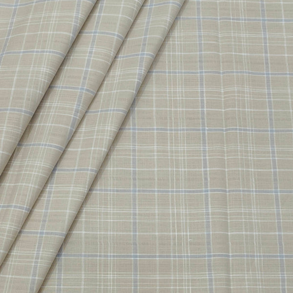 Shirt Fabric ManTire 100% Cotton Broad Check Colour Sand Brown