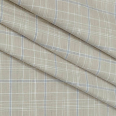 Shirt Fabric ManTire 100% Cotton Broad Check Colour Sand Brown