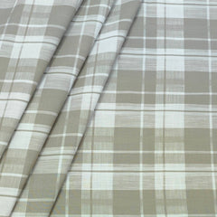 Shirt Fabric ManTire 100% Cotton Broad Check Colour Greenish Grey